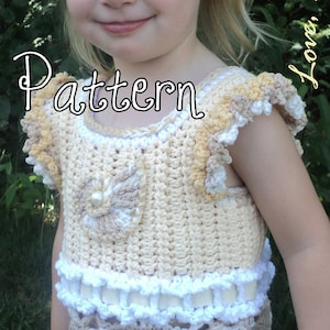Girl&#39;s top Crochet Pattern, crochet pattern girl, crochet pattern top, Little Girl&#39;s Crochet Tank Top, crochet pattern child, shell pattern