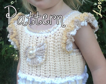 Girl's top Crochet Pattern, crochet pattern girl, crochet pattern top, Little Girl's Crochet Tank Top, crochet pattern child, shell pattern