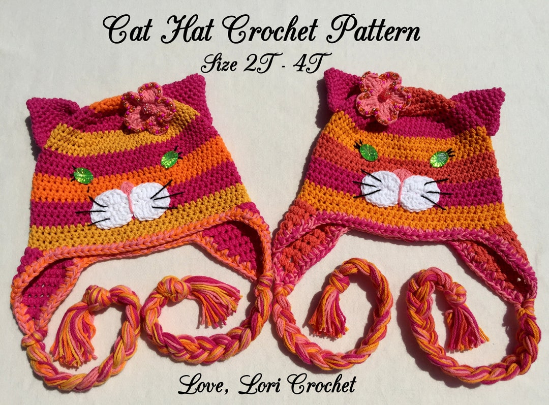 Crochet Pattern Child's Hat Cat Hat Crochet Pattern Etsy