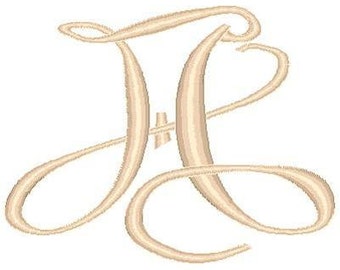 Victorian Font monogram alphabet machine embroidery designs 4 sizes