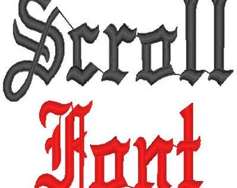 Scroll Font embroidery designs