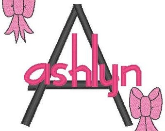 Miami Bow Frame and Font embroidery designs