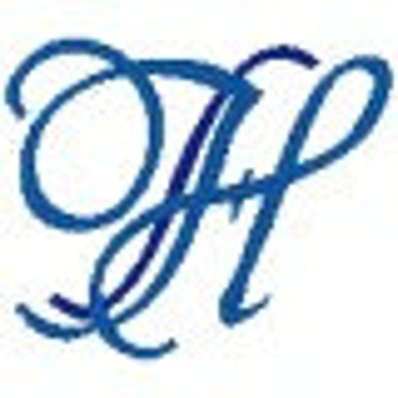 2 Tone Script Monogram Embroidery Digital File - Etsy