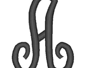 Fancy Script Monogram Font Embroidery Digital file