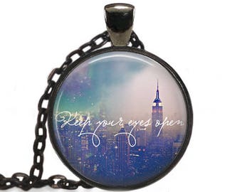 Inspirational Necklace, New York Jewelry, Skyline Pendant [A89]