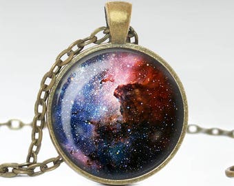 Carina Nebula Necklace, Space Constellation Pendant, Space Galaxy Jewelry [A32]