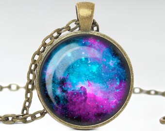 Colorful Astronomy Constellation Necklace, Galaxy Pendant, Space Nebula Jewelry [A44]