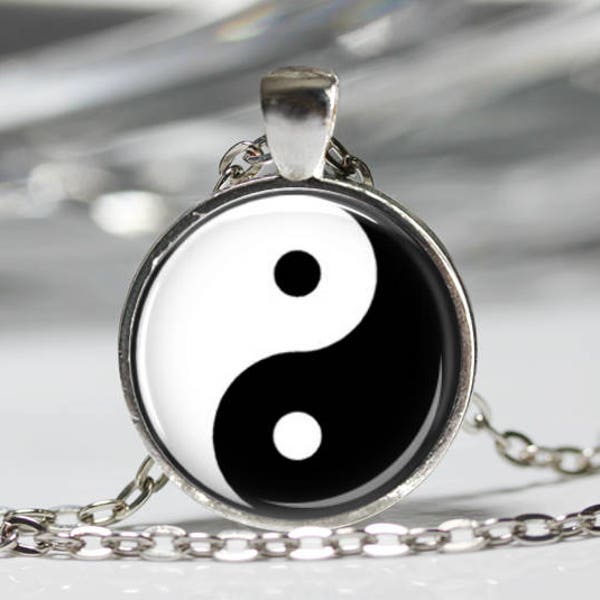 Chinese Spiritual Necklace, Ying and Yang Talisman Pendant, Asian Good Luck Jewelry [A36]