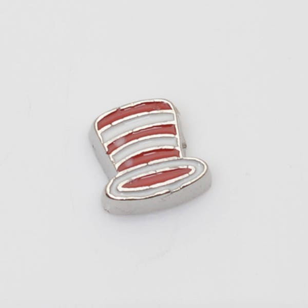 Children Book Striped Hat Floating Charm-Living Memory Lockets & Necklaces