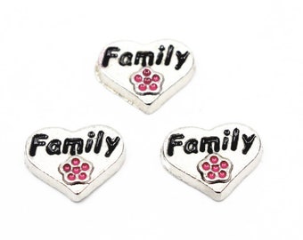 Family Love Floating Charm-Living Memory Lockets & Necklaces