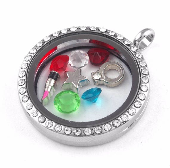 Floating locket store photo charm
