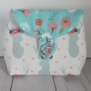 Kleine Hirschtasche mit Klappe, kleine Kosmetiktasche, praktisches Taschenset