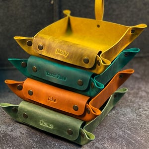 Foldable Leather Dice Tray with Dice Case Personalized DND Gift