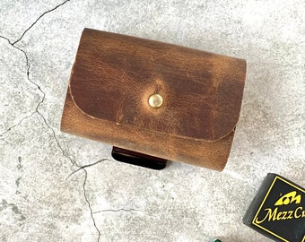 Personalized Leather Pool Chalk Holder with Belt Clip - Handmade Billiards Gift