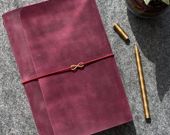 Handmade Leather Notebook Refillable Journal A5 A6 A4 Personalized Travel Writing Diary Gift