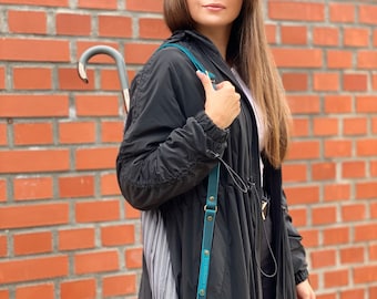 Personalized Leather Umbrella Shoulder Holster: Adjustable Carrier Strap
