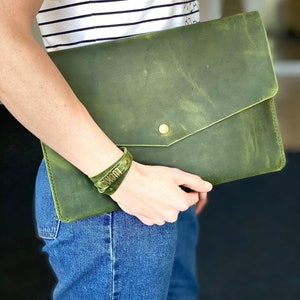 Custom Size Leather MacBook Air Sleeve Engraved Laptop Case
