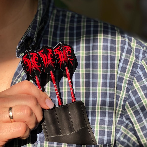 Personalized Leather Dart Sheath Compact Dart Holder Gift for Darts Lovers