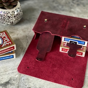 Étui en cuir personnalisé pour 4 jeux de poker, porte-cartes à jouer, cadeau pour les joueurs de poker
