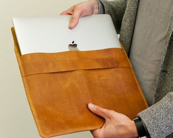 Personalized leather Macbook case, custom size Macbook sleeve, Laptop sleeve
