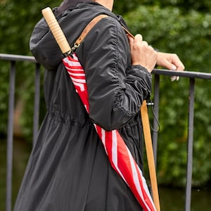 Leather shoulder umbrella holder Umbrella holster Umbrella shoulder strap Umbrella carrier image 1