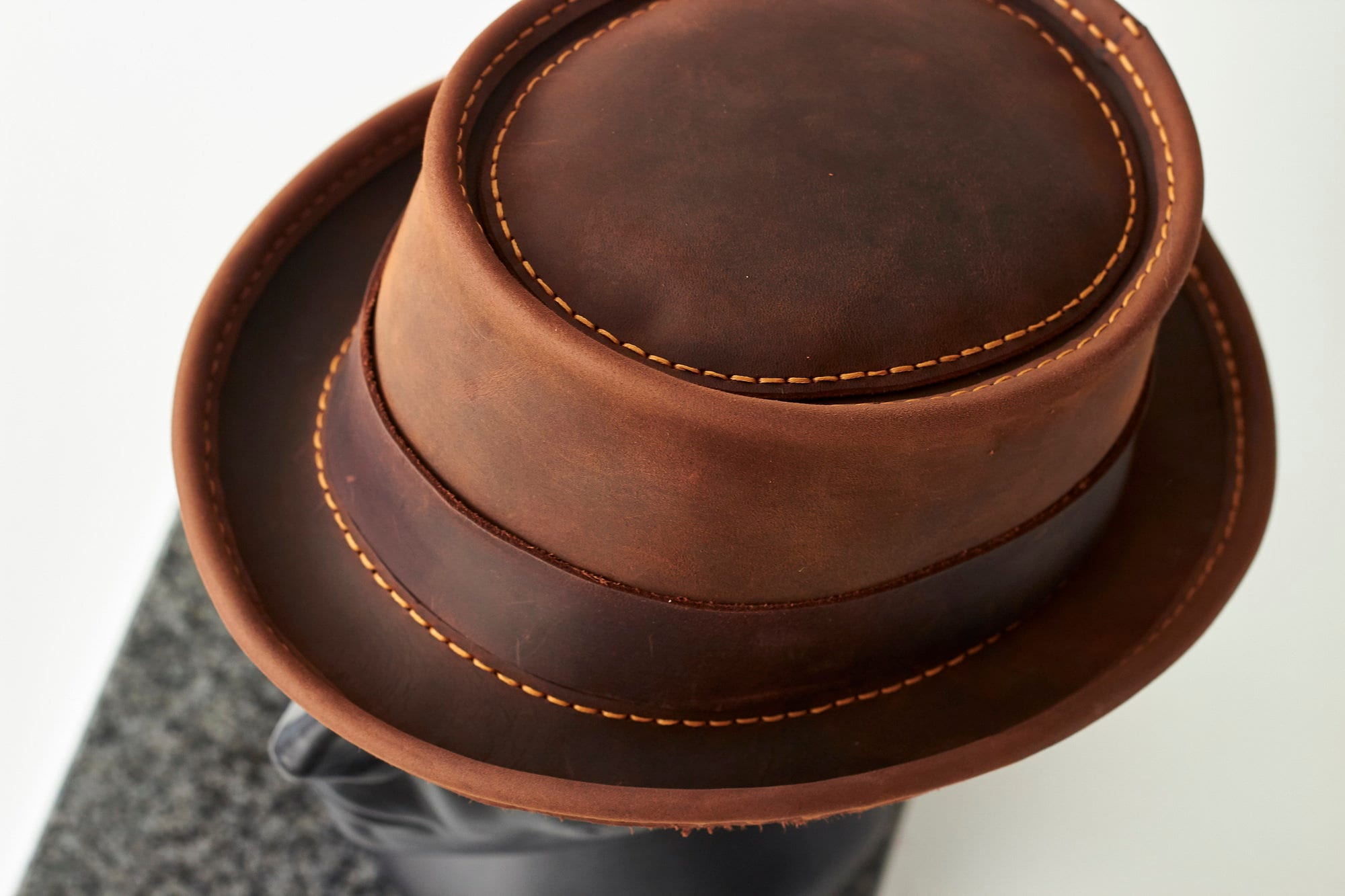 Custom Unisex Leather Pork Pie Hat – Hand-stitched Retro Style - Etsy