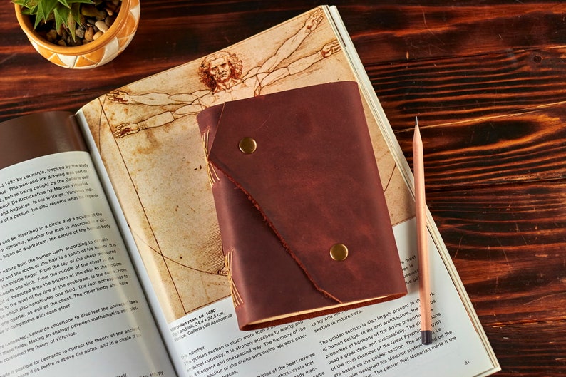 Personalized Leather Journal A5 A6 with wild cover image 5