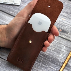 Custodia in pelle personalizzata per Apple Magic Mouse, custodia da viaggio per Apple Mouse