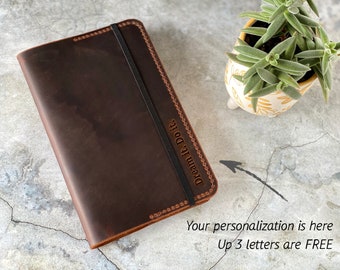 Personalized Leather Moleskine Large Cover Handmade Refillable Journal Case
