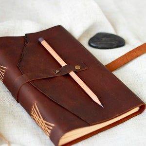 Personalized Leather Journal A5 A6 with wild cover image 4