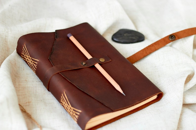 Personalized Leather Journal A5 A6 with wild cover image 4