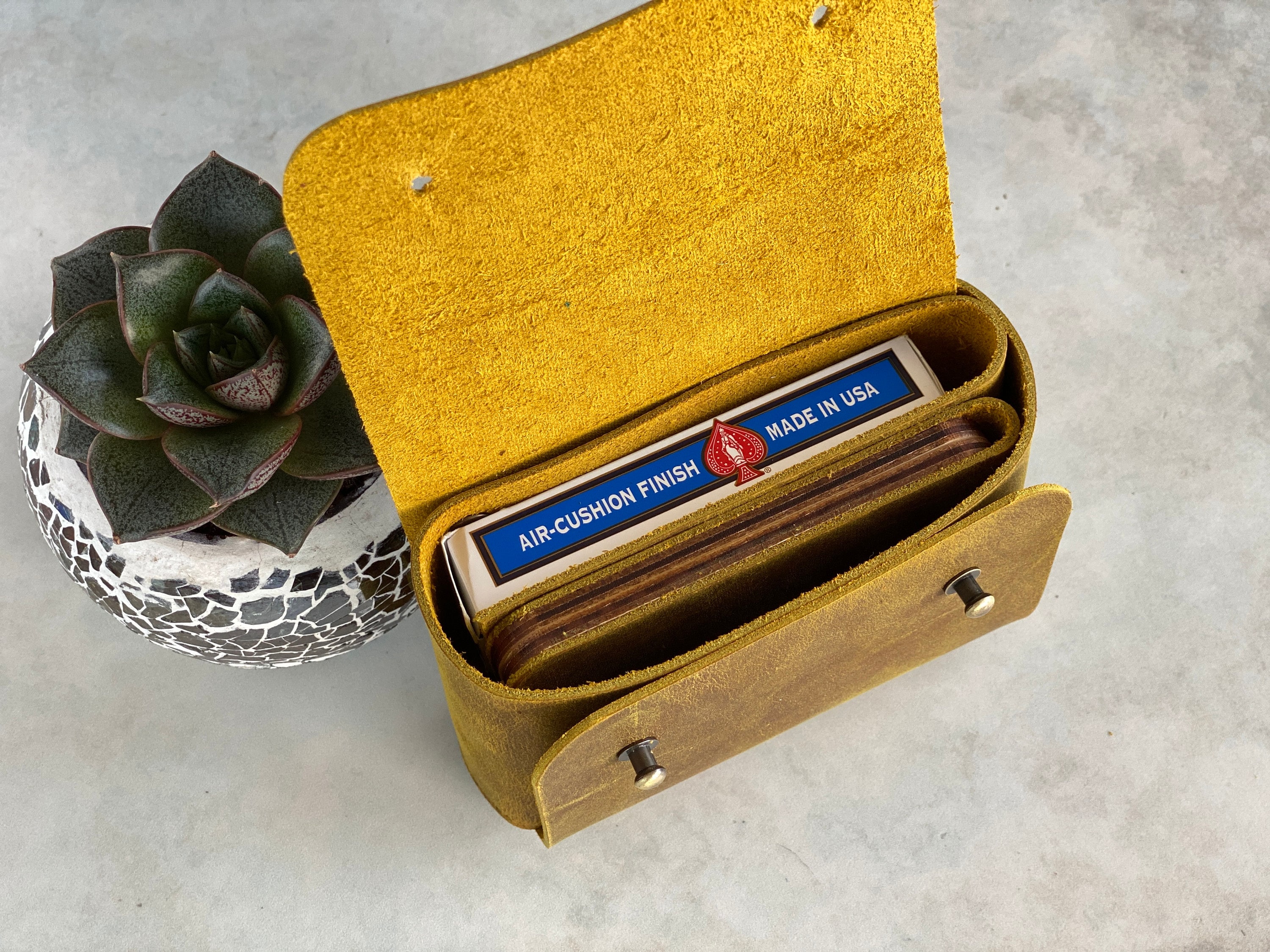 Personalized Leather Cribbage Travel Set