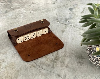 FREE personalized leather case with 10 dice