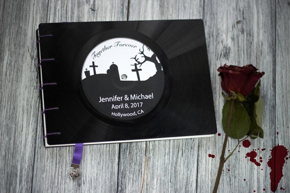 Personalized Vinyl Record Guest Book Gothic Wedding Guest Etsy