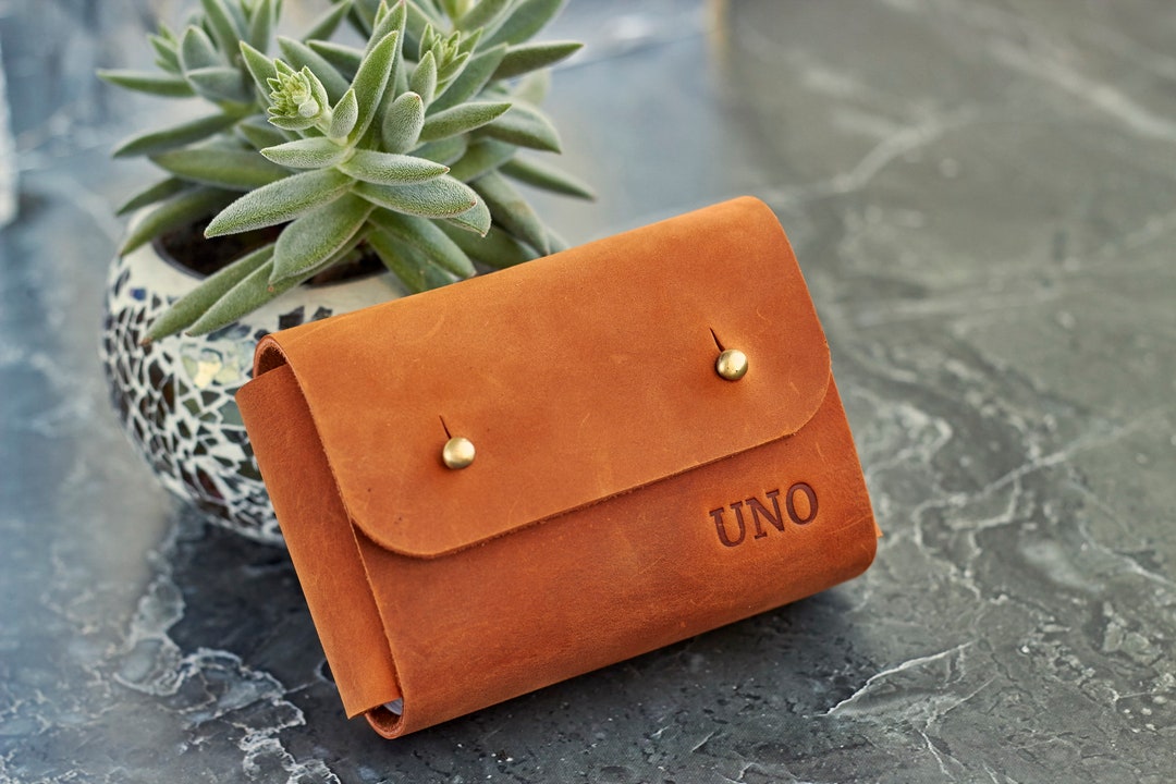 Personalized Leather Case for UNO Card Custom Leather UNO Card Holder