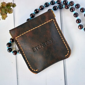 Personalized leather rosary pouch with squeeze frame image 6