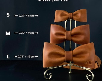 Vintage Leather Bow Tie | Formal Wear Gift for Men & Boys