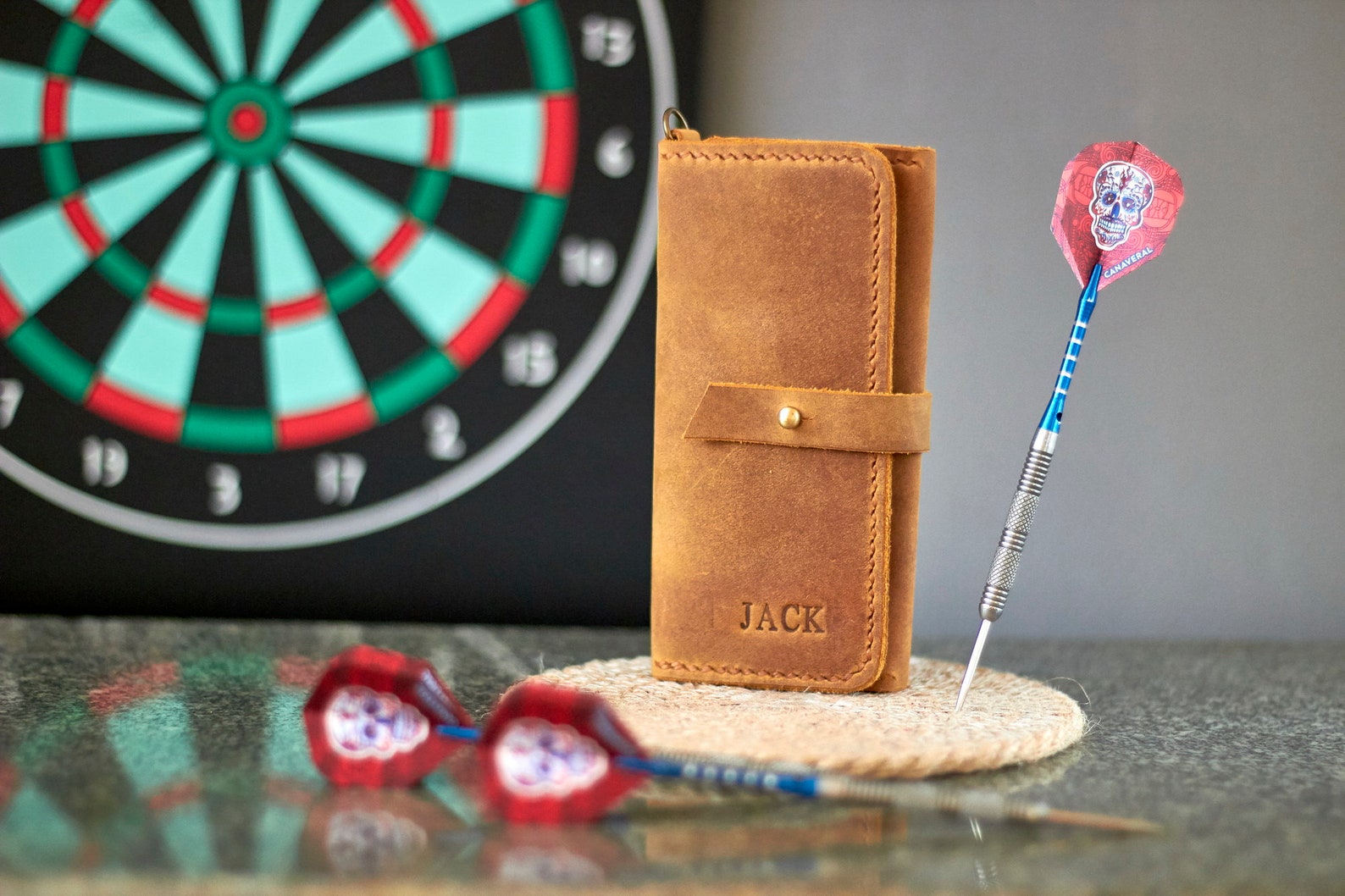 Personalized Leather Darts Case Gift for Dart Player Etsy UK