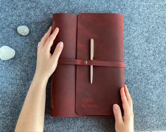 Personalized Leather Journal A5 A6 A4 Handmade Writing Notebook