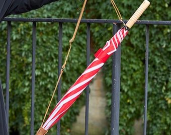 Personalized Leather Umbrella Holster with Shoulder Strap Travel Accessory