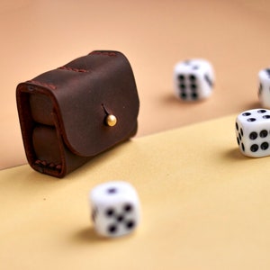 Free Personalized Leather Dice Box Compact Holder for 4 Dice