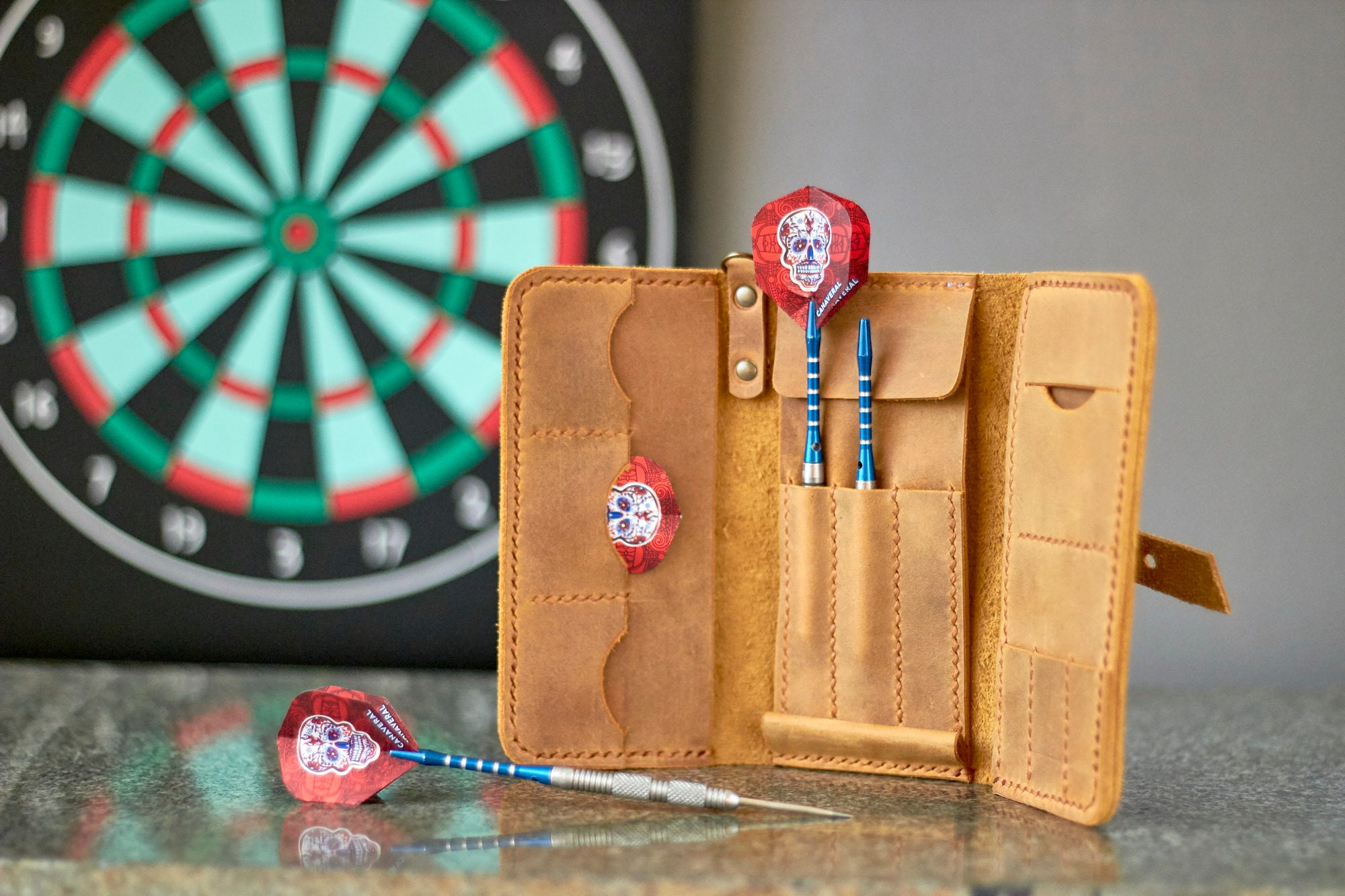 Personalized Leather Darts Case Gift for Dart Player Etsy UK