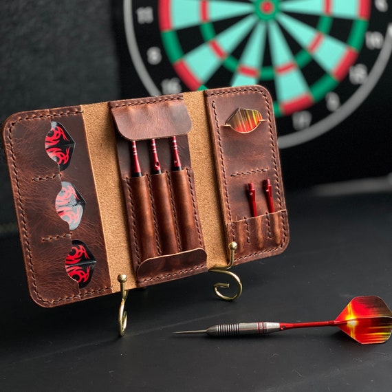 Personalized Luxury Vegetable-tanned Leather Dart Case Gift for
