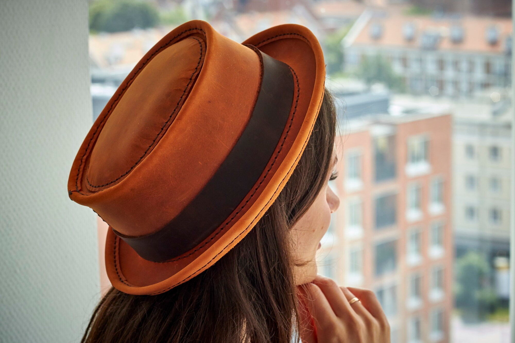 Custom Unisex Leather Pork Pie Hat – Hand-stitched Retro Style - Etsy