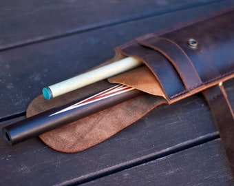 Personalized Leather Pool Cue Case: Hand-Stitched Billiard Case