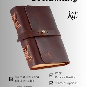 大人とティーン向けの手作りレザージャーナルクラフトキットA6製本セット