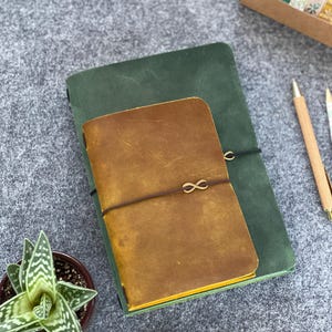 Custom Leather Traveler’s Notebook Handmade Trifold Refillable Journal