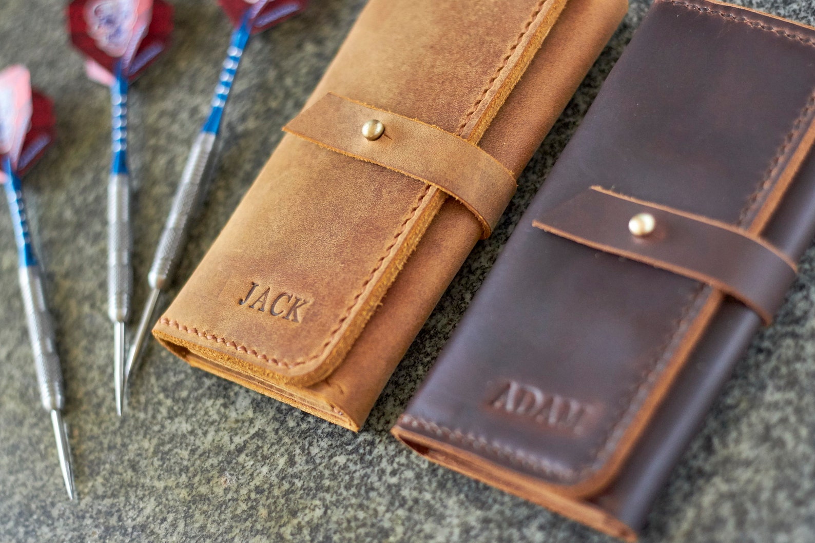 Personalized Leather Darts Case Gift for Dart Player Etsy UK