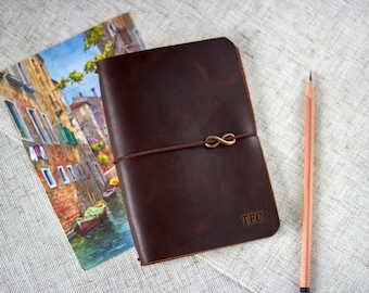 Personalized Leather Midori Travellers Notebook Refillable Notebook Cover Passport Field Notes