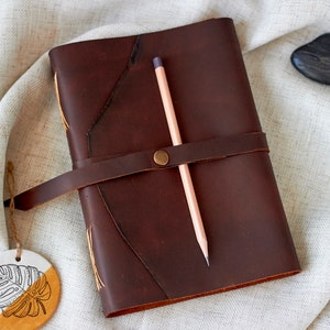 Personalized Leather Journal A5 A6 with wild cover image 1